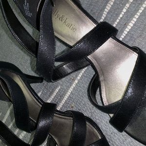 short strappy black heels